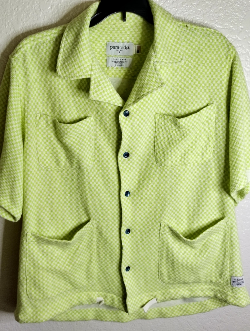 Paratodo Textured Button Down Cinch 4 Pocket Shirt Sz S